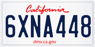CA license plate 6XNA448