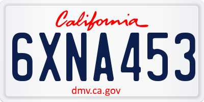 CA license plate 6XNA453
