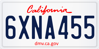 CA license plate 6XNA455