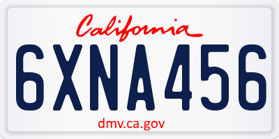 CA license plate 6XNA456