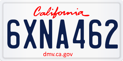 CA license plate 6XNA462
