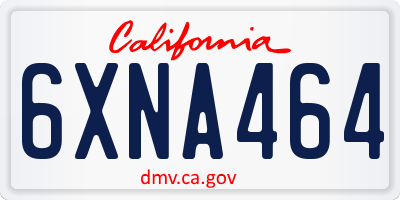 CA license plate 6XNA464