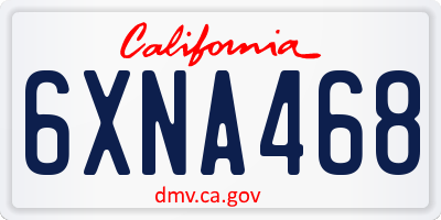 CA license plate 6XNA468