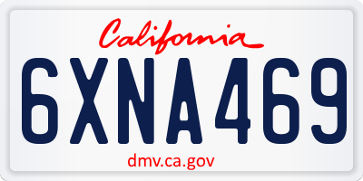CA license plate 6XNA469