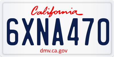 CA license plate 6XNA470