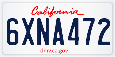 CA license plate 6XNA472