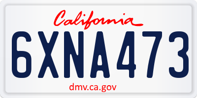 CA license plate 6XNA473