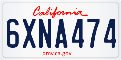 CA license plate 6XNA474