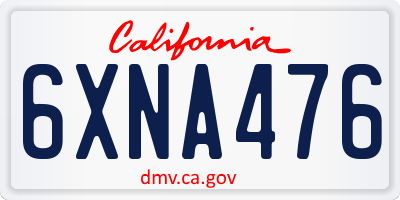 CA license plate 6XNA476