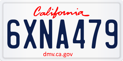 CA license plate 6XNA479