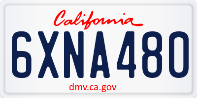CA license plate 6XNA480