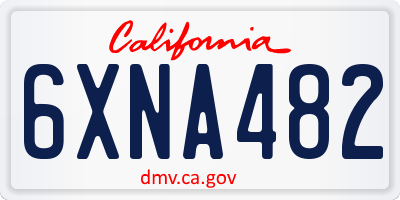 CA license plate 6XNA482