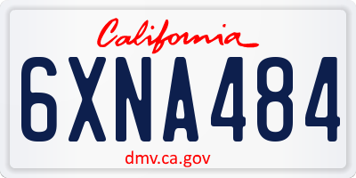 CA license plate 6XNA484