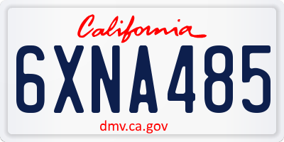 CA license plate 6XNA485