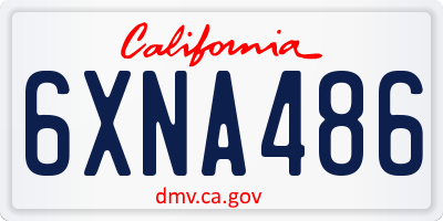 CA license plate 6XNA486