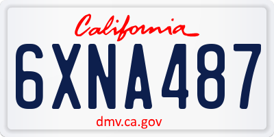 CA license plate 6XNA487