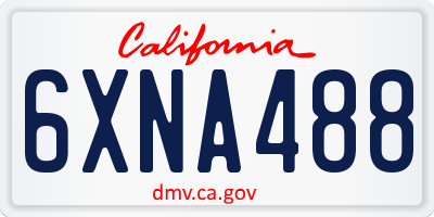 CA license plate 6XNA488