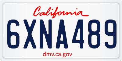 CA license plate 6XNA489