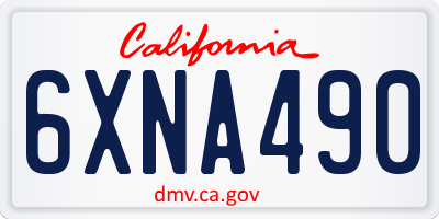 CA license plate 6XNA490