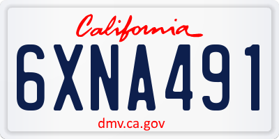 CA license plate 6XNA491