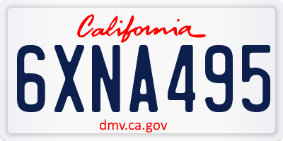 CA license plate 6XNA495