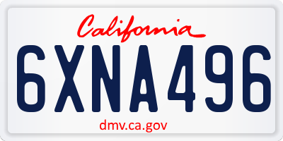 CA license plate 6XNA496