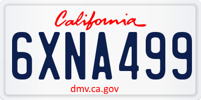 CA license plate 6XNA499