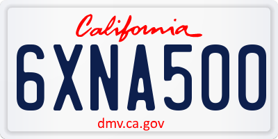 CA license plate 6XNA500