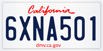 CA license plate 6XNA501