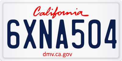 CA license plate 6XNA504