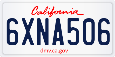 CA license plate 6XNA506