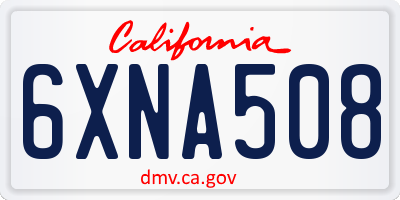CA license plate 6XNA508