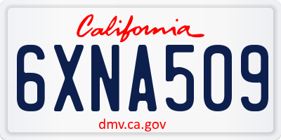 CA license plate 6XNA509