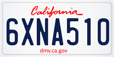 CA license plate 6XNA510