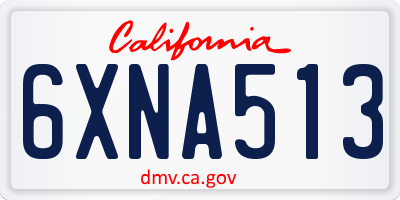 CA license plate 6XNA513