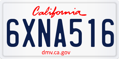 CA license plate 6XNA516