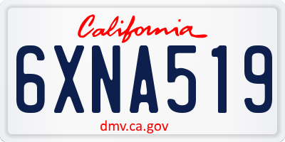 CA license plate 6XNA519