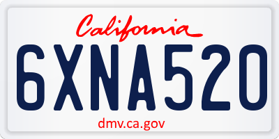 CA license plate 6XNA520
