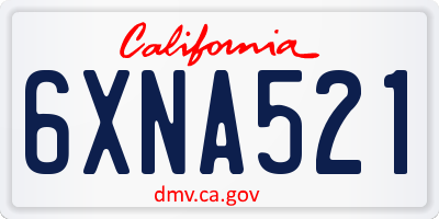 CA license plate 6XNA521