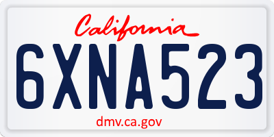 CA license plate 6XNA523