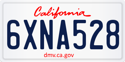 CA license plate 6XNA528