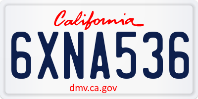 CA license plate 6XNA536