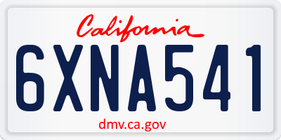 CA license plate 6XNA541