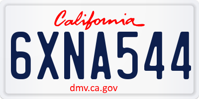 CA license plate 6XNA544