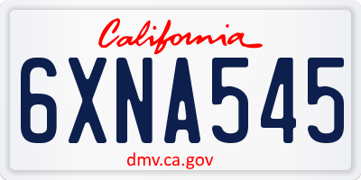 CA license plate 6XNA545
