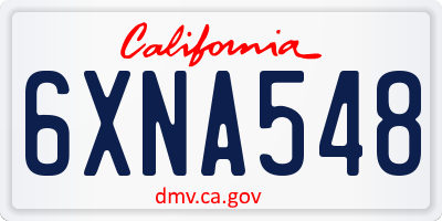 CA license plate 6XNA548