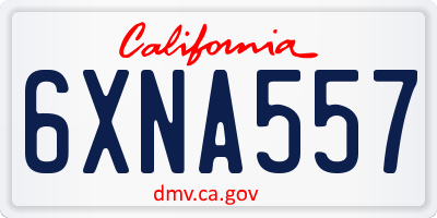 CA license plate 6XNA557