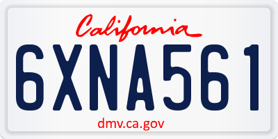 CA license plate 6XNA561