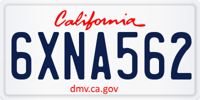 CA license plate 6XNA562