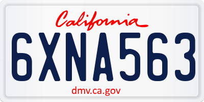 CA license plate 6XNA563